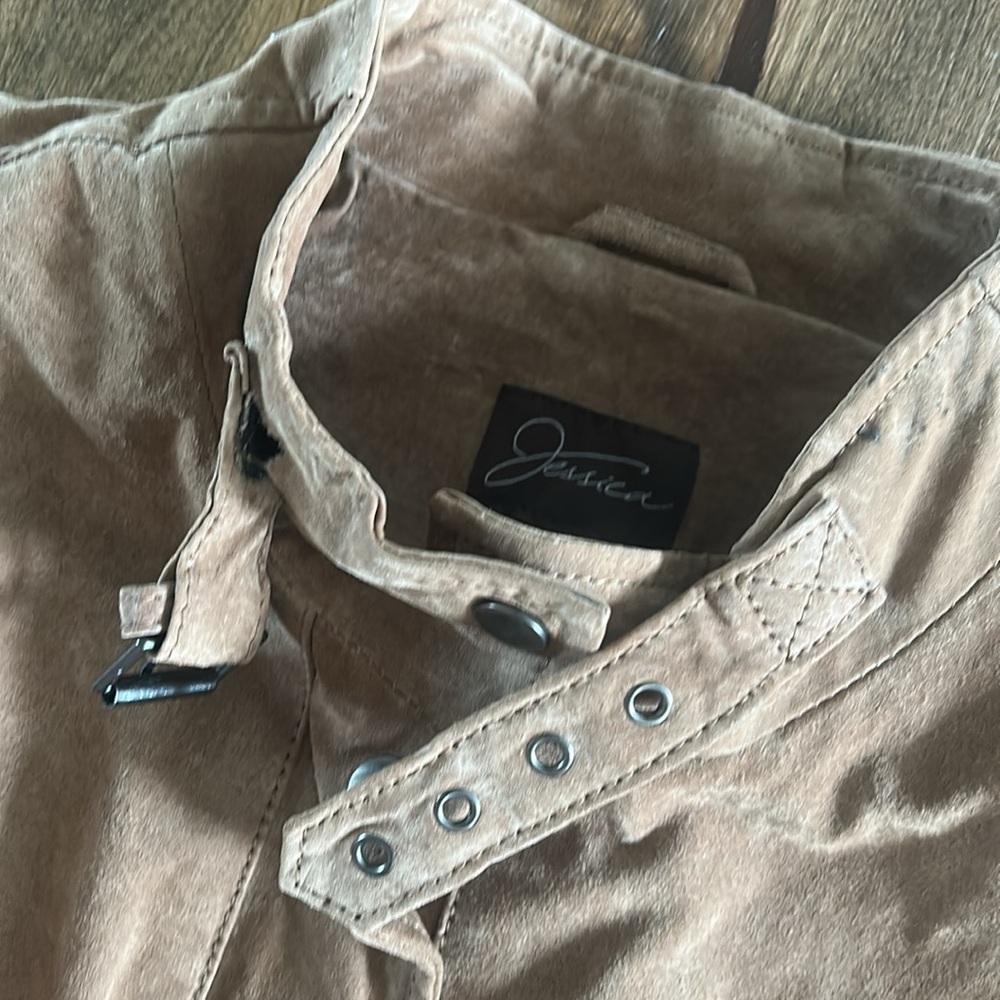 Jessica brown 100% leather suede jacket | Large 14-16 - Picture 5 of 6